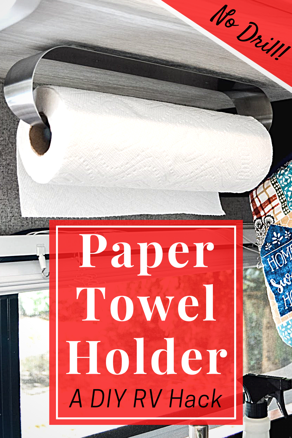 DIY RV No Drill Paper Towel Holder - This Budget Life