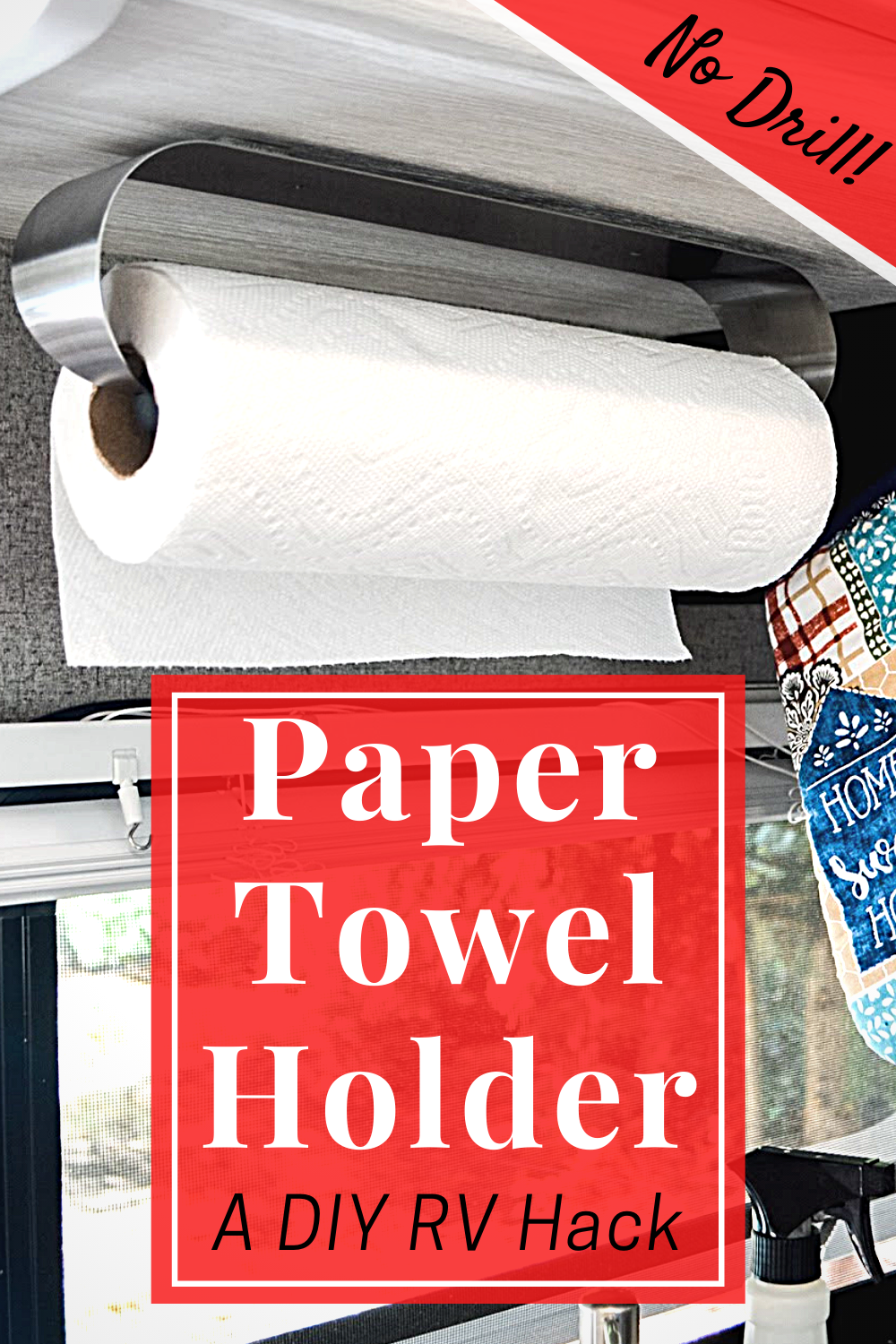 Hang paper towels inside cabinet with command strips  Kitchen paper towel, Paper  towel holder, Kitchen paper